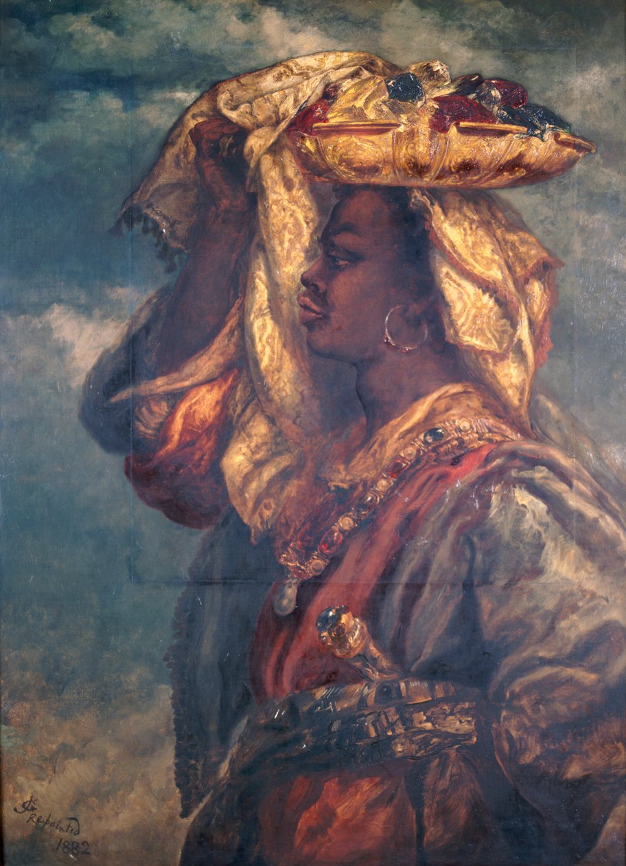 „Czarna dziewczyna z owocami”, 1882 autorstwa Sir John Gilbert