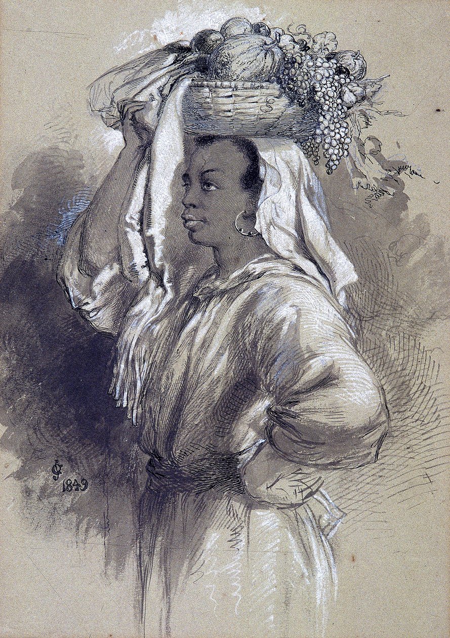 „Dziewczyna z owocami”, 1849 autorstwa Sir John Gilbert