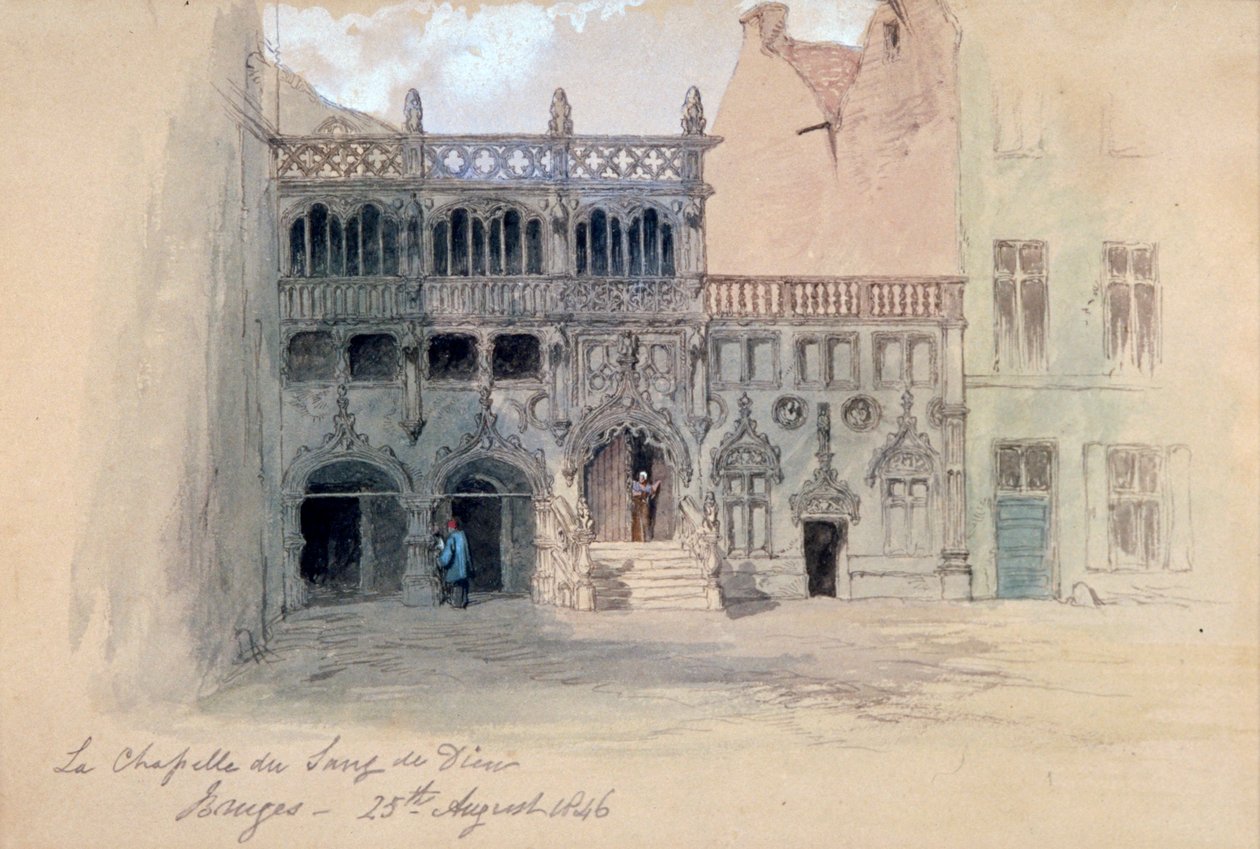 „Kaplica Krwi Bożej, Brugia”, 1846 r. autorstwa Sir John Gilbert
