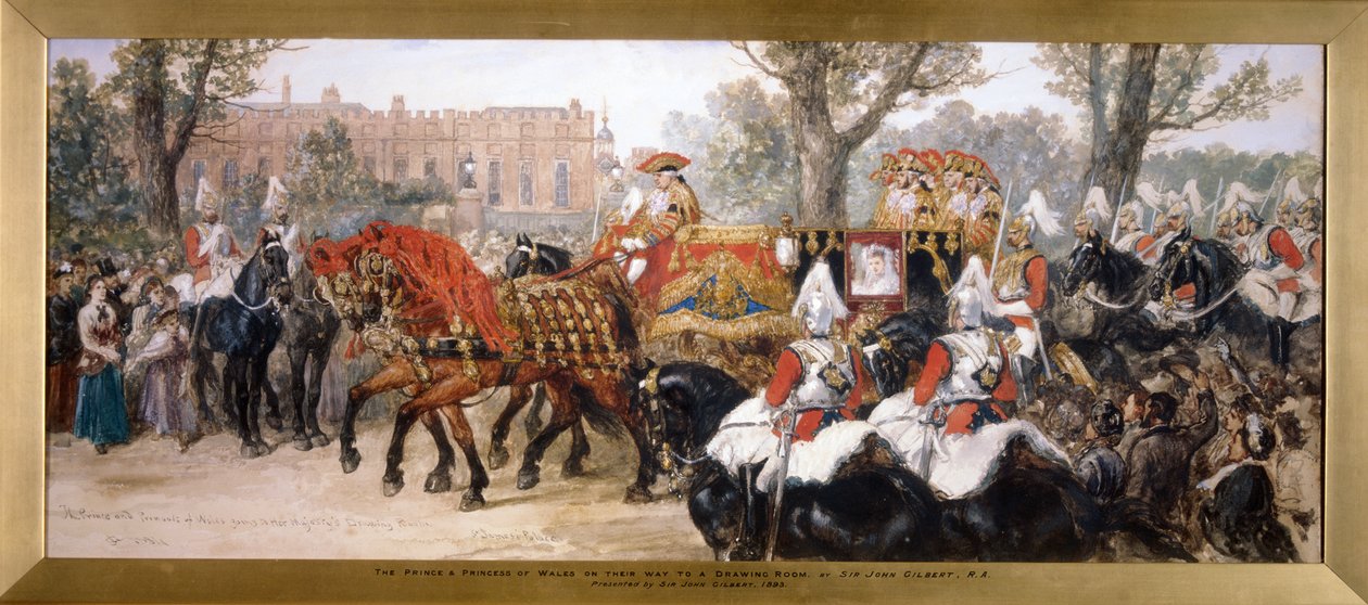 Królewska procesja karety księcia i księżnej Walii, Londyn, 1884 autorstwa Sir John Gilbert