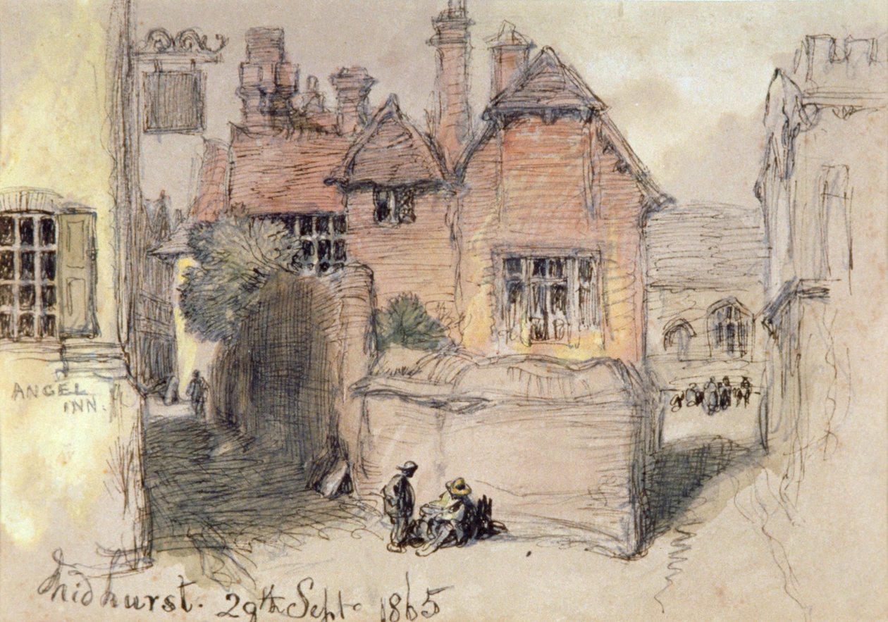 „Zajazd Anioła, Midhurst”, 1865 r. autorstwa Sir John Gilbert