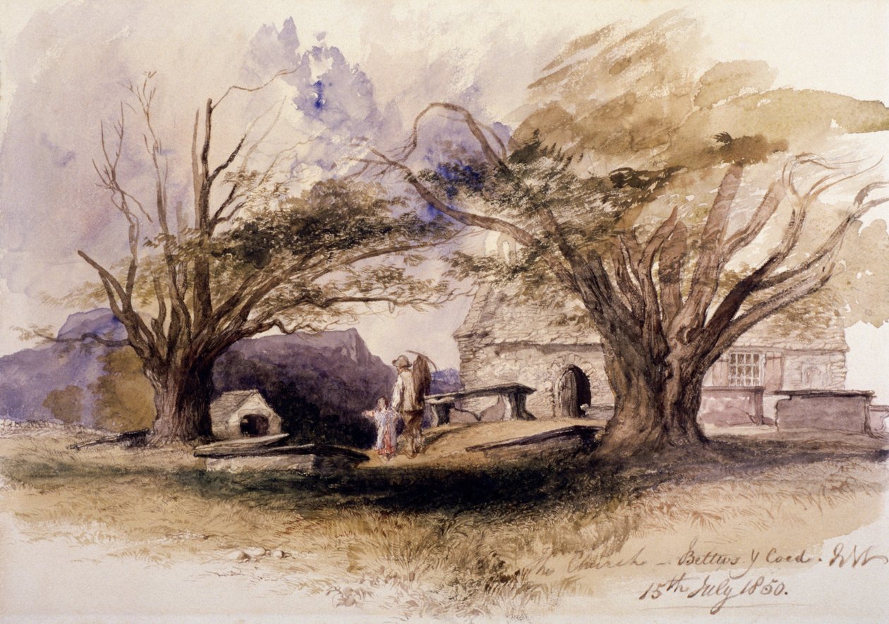 Kościół, Bettws-y-Coed”, 1850, Bettws-y-Coed, Gwynedd, Walia autorstwa Sir John Gilbert