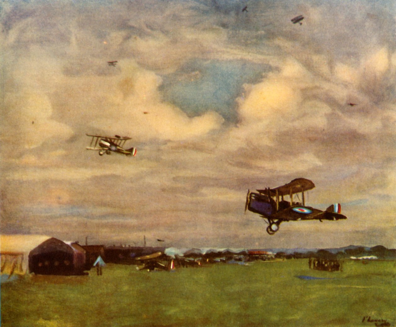 „Lotnisko w 1918 roku”, 1944. autorstwa Sir John Lavery