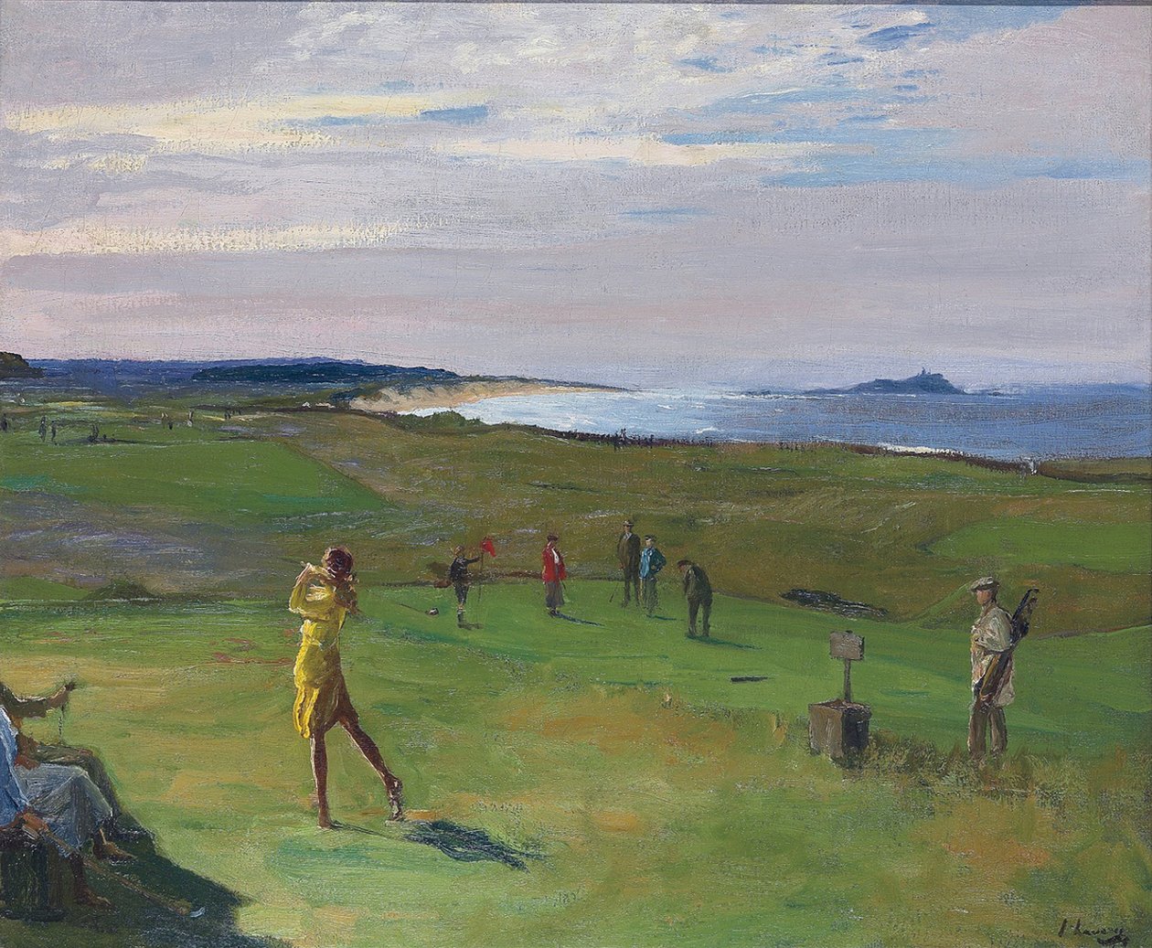 Pole golfowe, North Berwick autorstwa Sir John Lavery