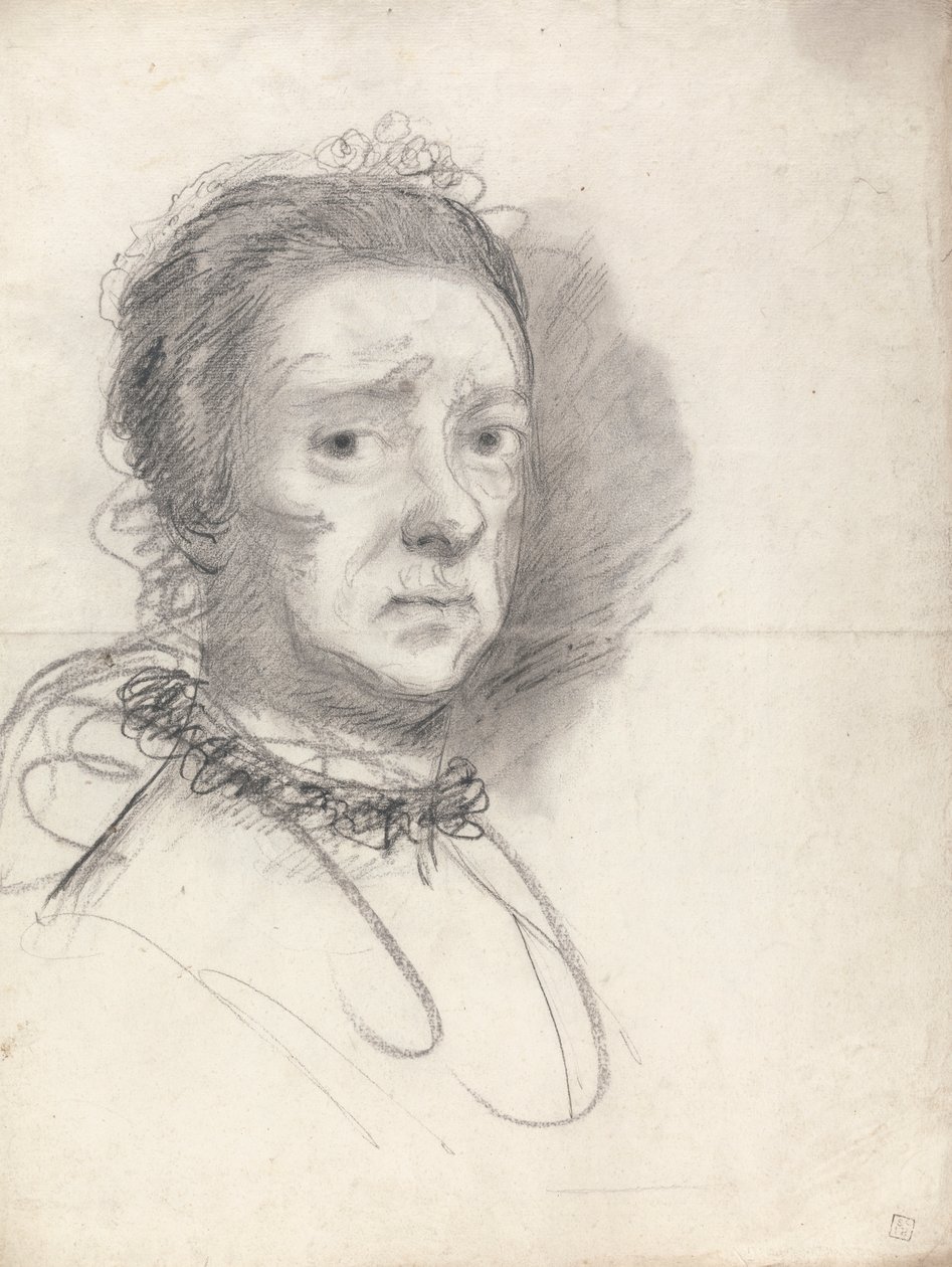 Głowa starszej pani; studia z Dysputy Rafaela autorstwa Sir Joshua Reynolds