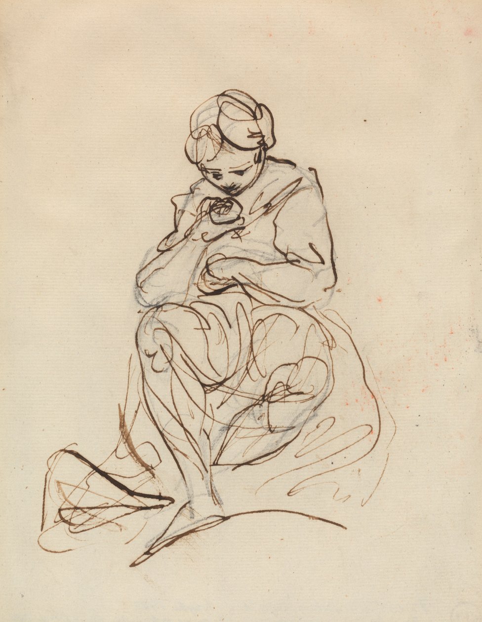 Estudo de uma mulher sentada polonês autorstwa Sir Joshua Reynolds