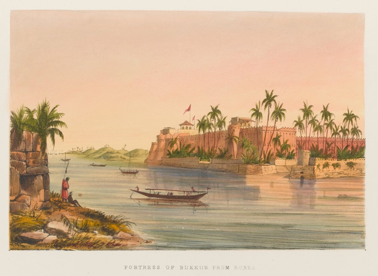Twierdza Bukkur z Roree autorstwa Sir Keith A. Jackson