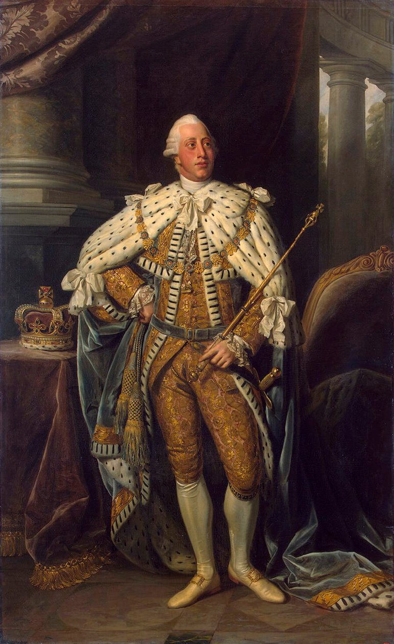 Portret króla Jerzego III Zjednoczonego Królestwa”, 1738-1820, 1773. autorstwa Sir Nathaniel Dance