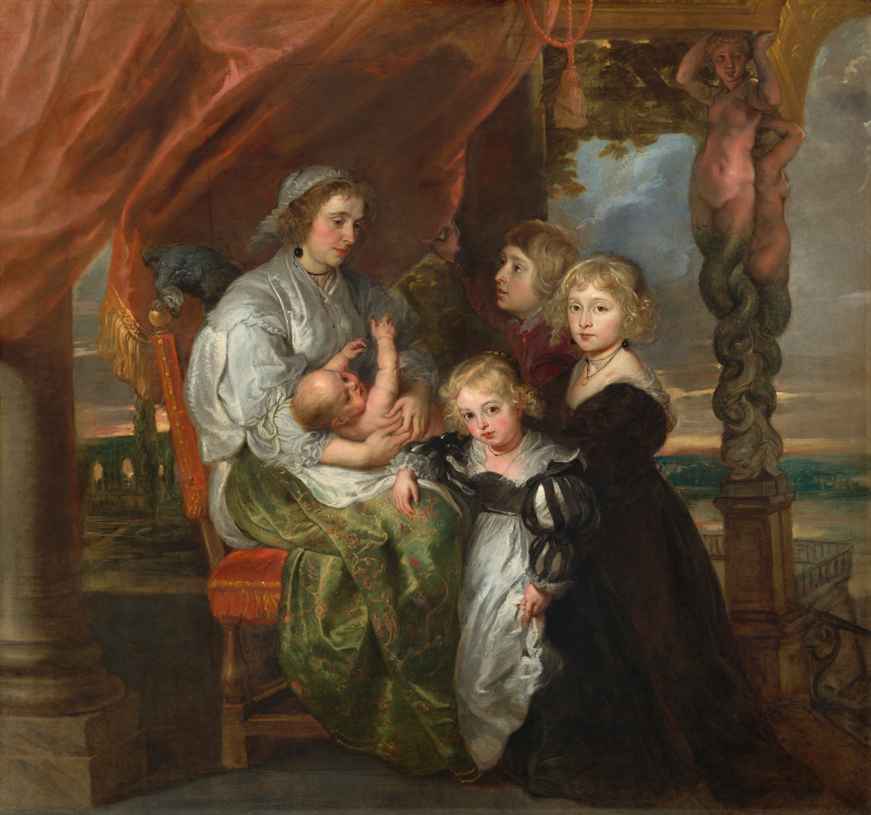 Deborah Kip, żona Sir Balthasara Gerbiera i jej dzieci autorstwa Sir Peter Paul Rubens