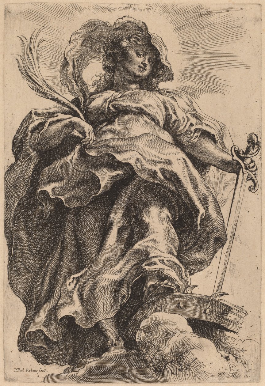 Święta Katarzyna w chmurach autorstwa Sir Peter Paul Rubens