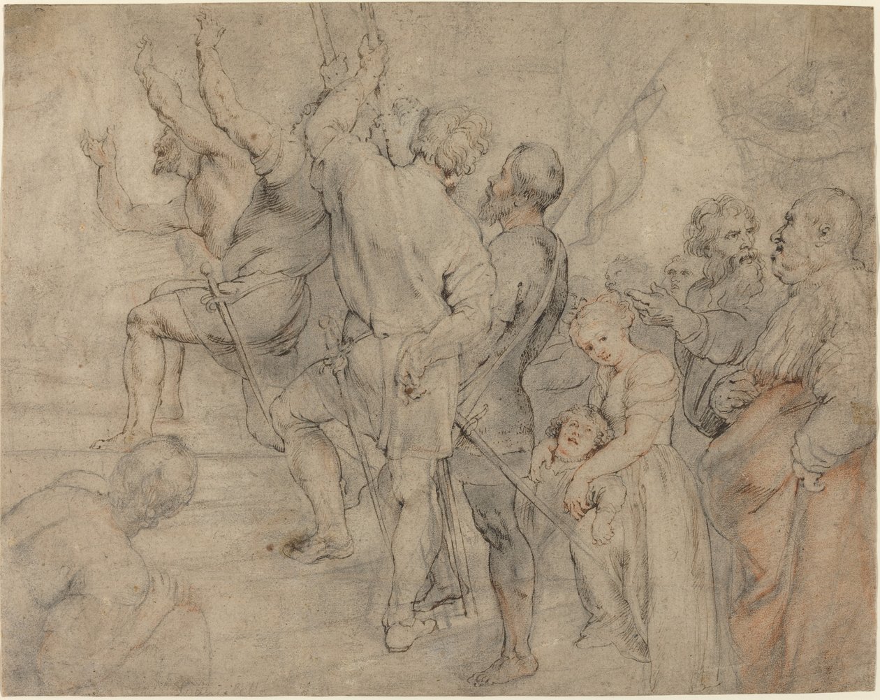 Część tłumu w Ecce Homo autorstwa Sir Peter Paul Rubens over Anonymous Italian after Titian