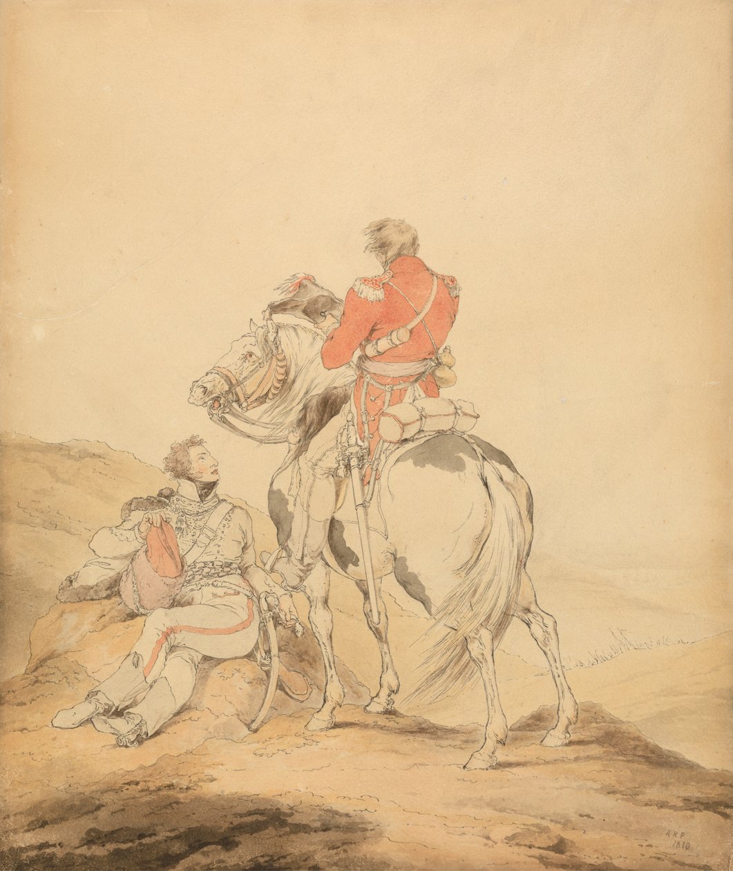 Brytyjski oficer sztabu i oficer huzarów autorstwa Sir Robert Kerr Porter