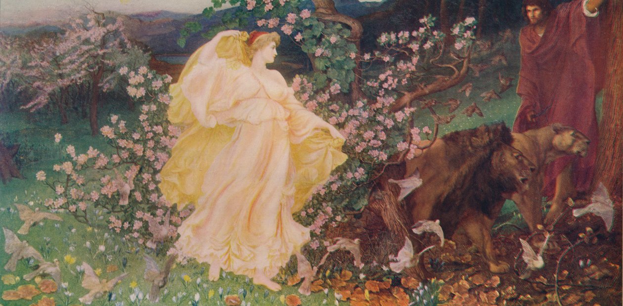 „Wenus i Anchises”, c1889, c1915 autorstwa Sir William Blake Richmond