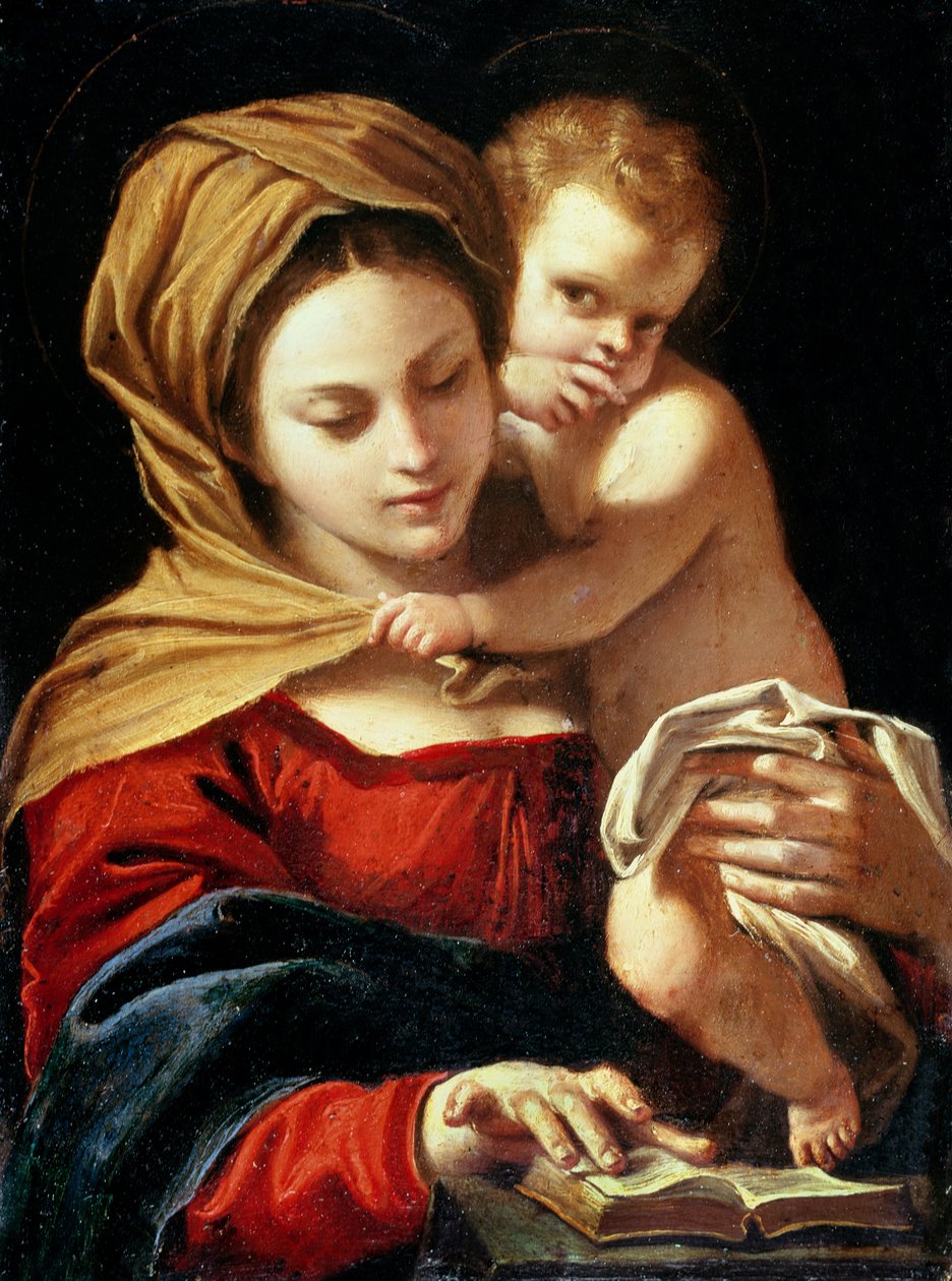 Madonna z Dzieciątkiem (olej na metalu) autorstwa Sisto Badalocchio