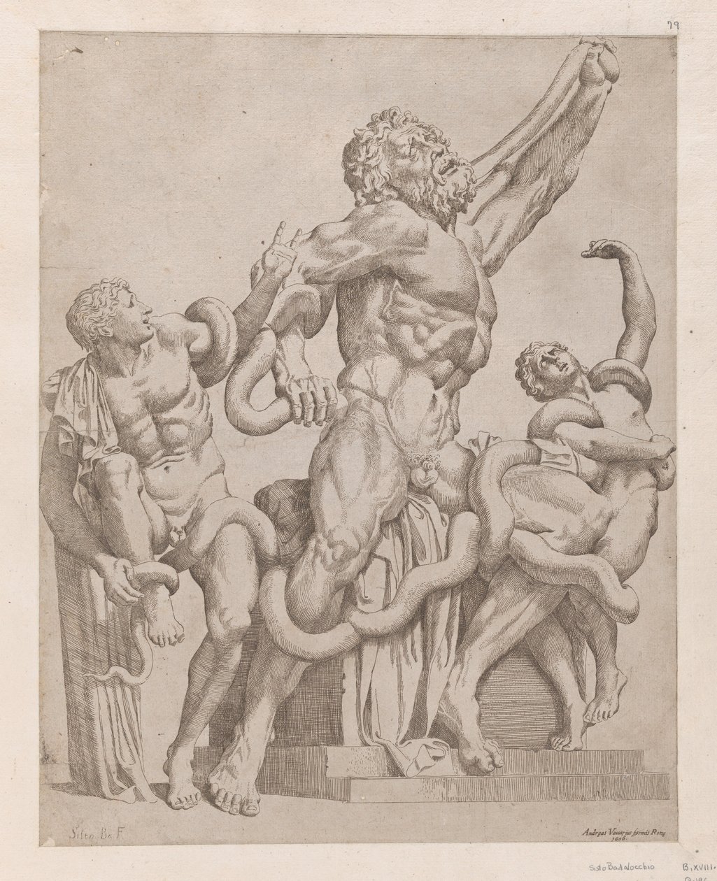Lustro rzymskiej świetności: Laokoon, 1561., 1561. autorstwa Sisto Badalocchio