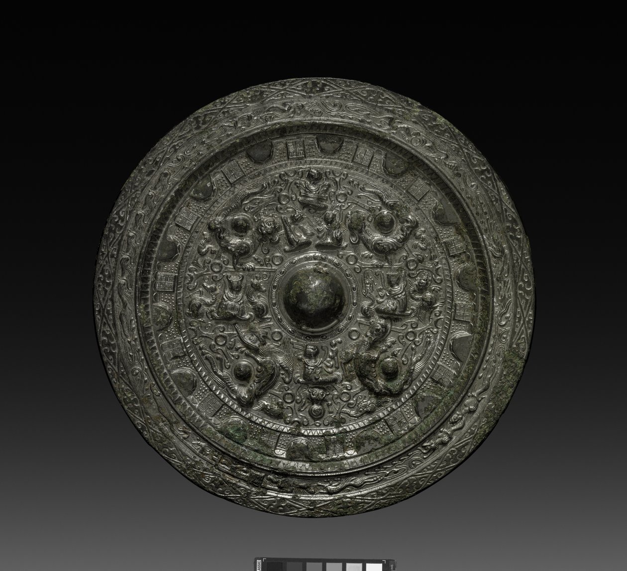 Lustro z Xiwangmu, ok. 317-400 (brąz) autorstwa Six Dynasties Chinese School