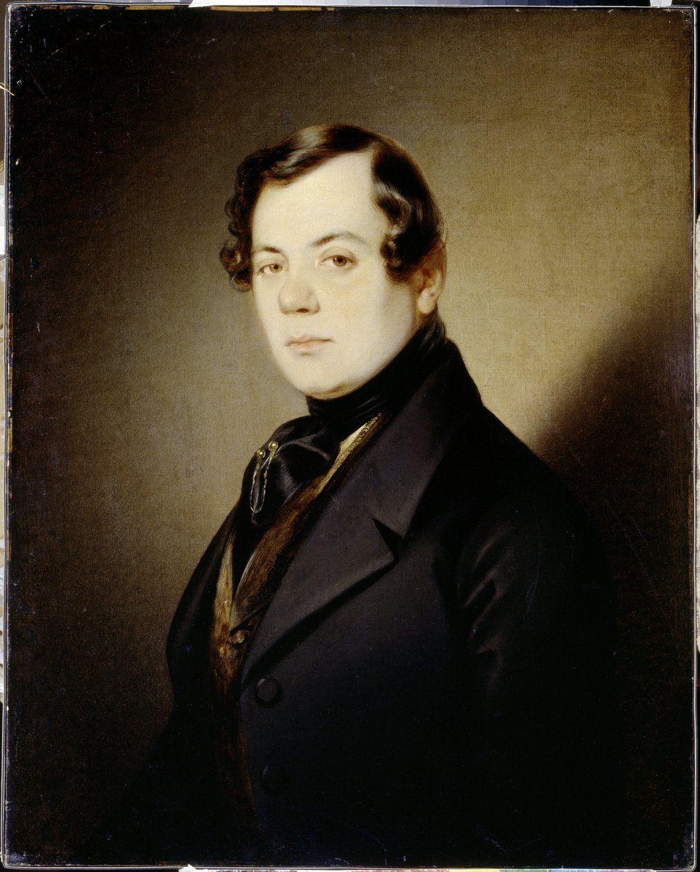 Portrait du poeta Vladimir Grigorievitch Benediktov (1807-1873) (Portret poety Vladimira G. Benediktova) - Peinture de Sandor Kozina (1808-1873), huile sur toile (67x54 cm), ok. 1840 - Muzeum Pamięci A. Puszkina, ul. . Petersburg (Rosja) autorstwa Sándor Kozina