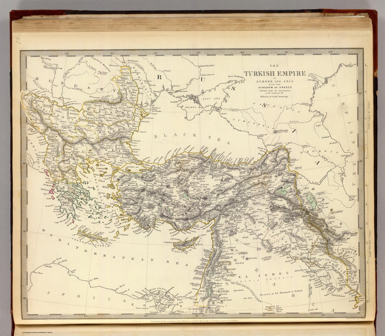 Imperium Tureckie w Europie i Azji z Królestwem Grecji autorstwa Society for the Diffusion of Useful Knowledge