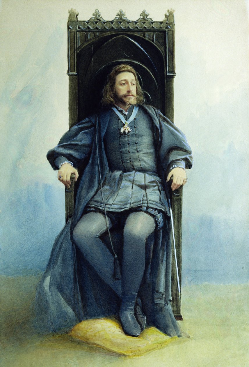 Wielki Książę Konstantin Konstantinowicz jako Hamlet w sztuce teatralnej Williama Szekspira w dniu 21 lutego 1899, 1899 autorstwa Sofia Ivanovna Kramskaya