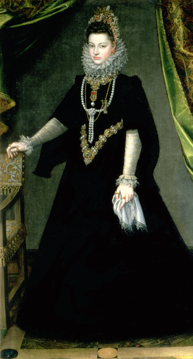 Infanta Isabella Clara Eugenia (1566-1633), córka króla Hiszpanii Filipa II (1556-98) i Izabeli Valois (1545-68), 1599 autorstwa Sofonisba Anguissola