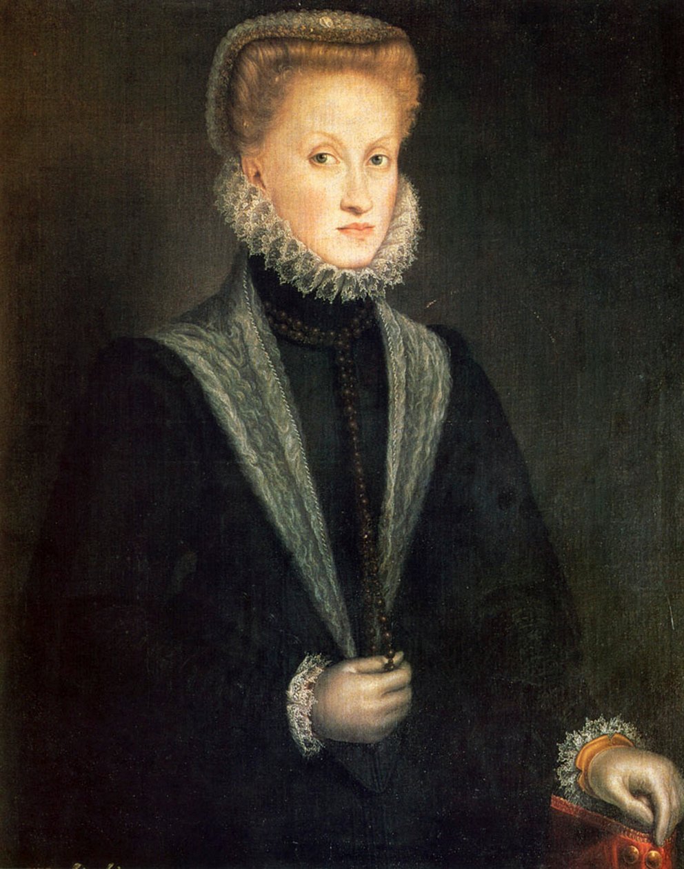 Anna Austriaczka, małżonka królowej Filipa II Hiszpanii i Portugalii, 1573. autorstwa Sofonisba Anguissola