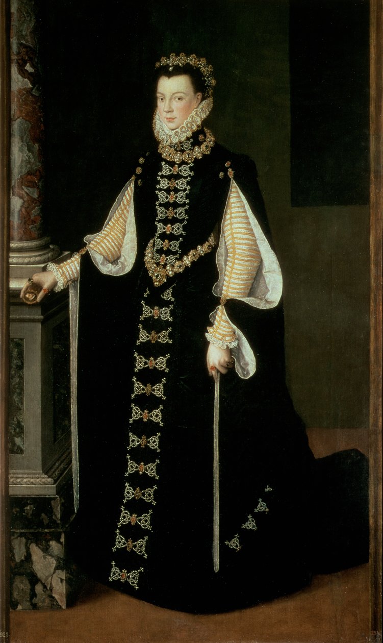 Isabella de Valois, królowa Hiszpanii (1545-68), żona króla hiszpańskiego Filipa II (1556-98) autorstwa Sofonisba Anguissola
