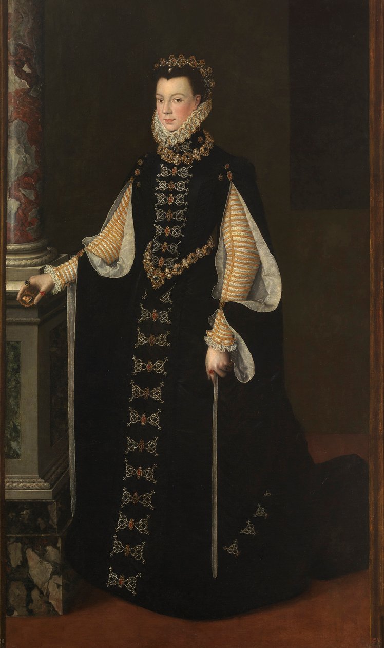 „Portret Elżbiety Walezejskiej (1545-1568) lub Izabeli Walejskiej, Królowej Hiszpanii”” – Elżbieta Walezjewska (1545-1568), Królowa Hiszpanii po Anguissola, Sofonisba (ok. 1532-1625) autorstwa Sofonisba Anguissola