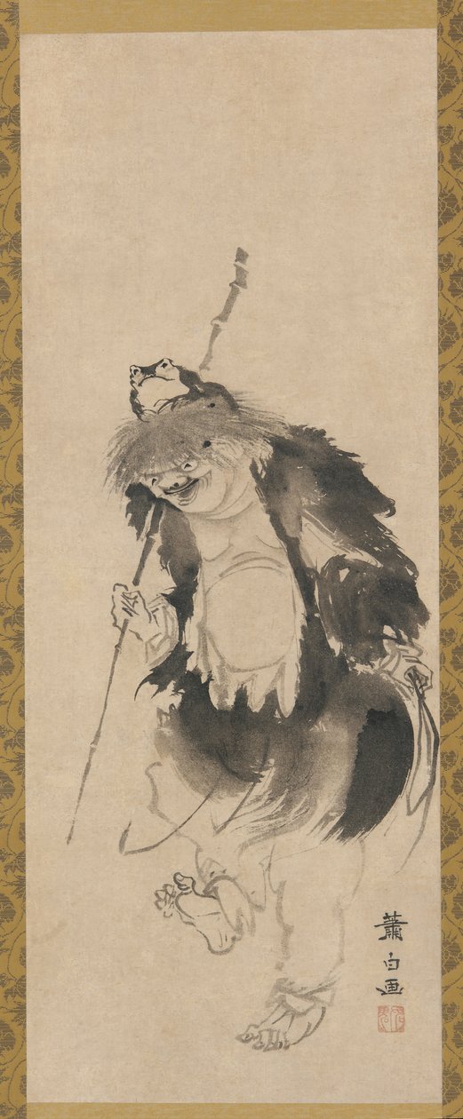 Gama Sennin Chińczyk Hou Xiansheng i jego trójnożna ropucha, okres Edo, XVIII wiek. autorstwa Soga Shohaku