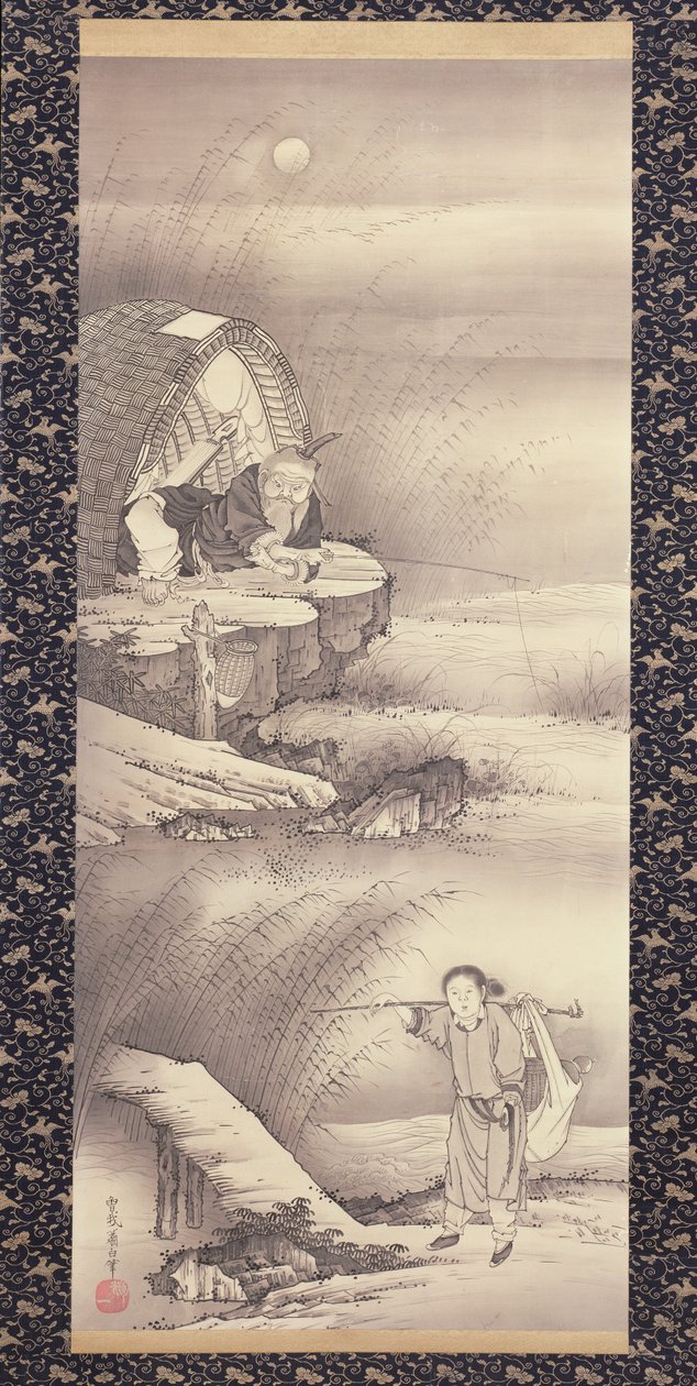 l u shang (sieć publiczna Tai) od .1775 (atrament na papierze) autorstwa Soga Shohaku