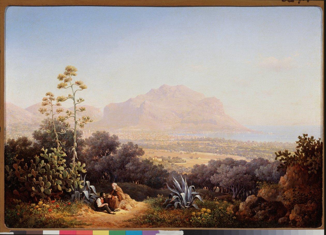 Widok Palermo (Sycylia, Włochy) (Widok Palermo) - Obraz Sokrata Maximovicha Vorobyeva (Vorobiev) (1817-1888), olej na płótnie autorstwa Sokrat Maksimovich Vorobiev