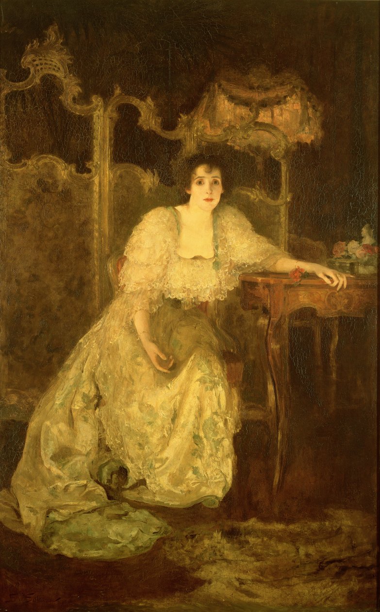 Pani Patrick Campbell (1865-1940) jako Paula Tanqueray, 1894 autorstwa Solomon Joseph Solomon
