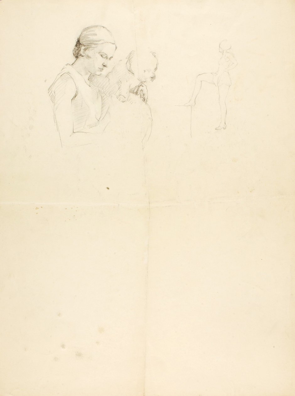 Kobieta i pies autorstwa Solon H. Borglum