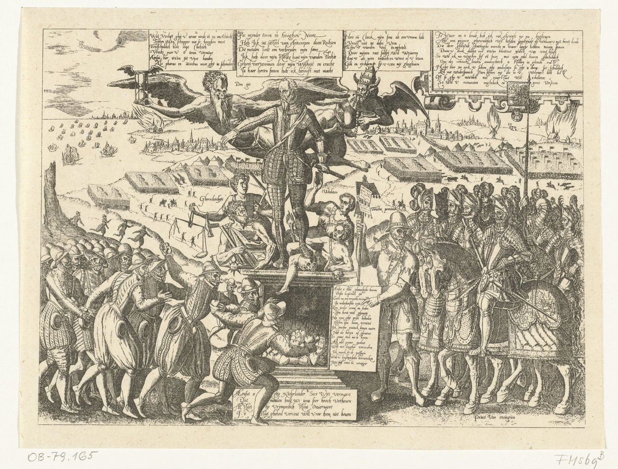 Reprodukcja karykatury na posągu Alvy, 1571 autorstwa Sons, and Stewart, G. Waterston