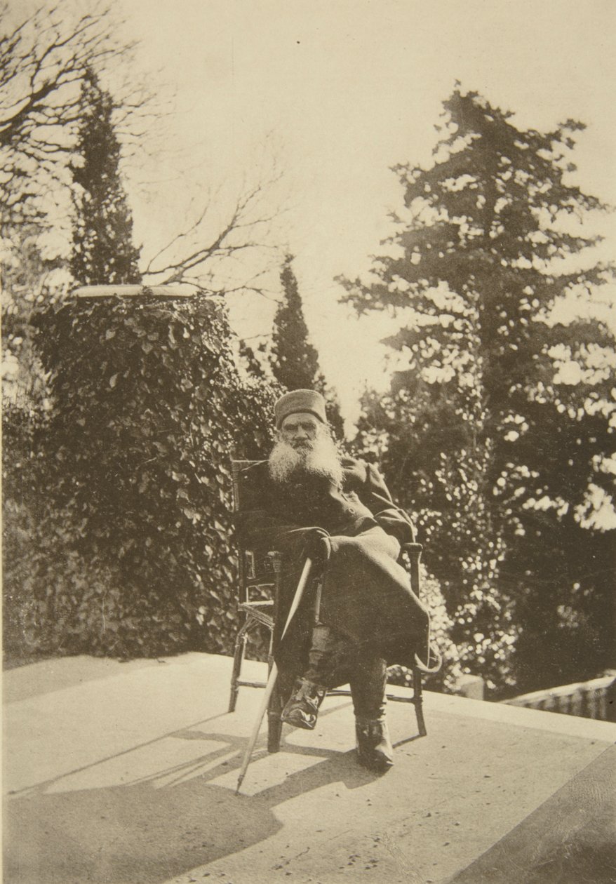 Rosyjski pisarz Lew Tołstoj, Gaspra, Krym, Rosja, 1902. autorstwa Sophia Andreevna Tolstaya