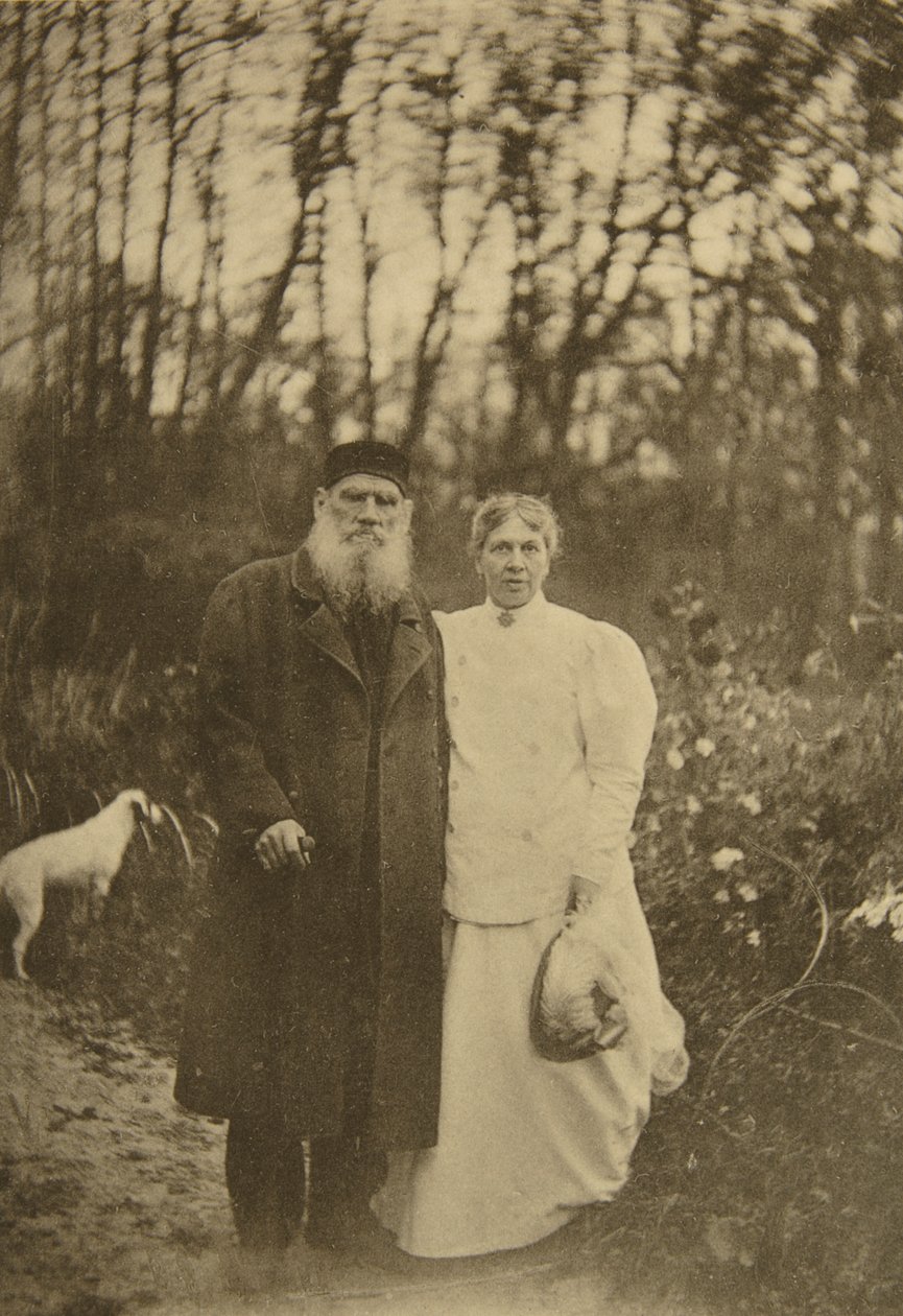 Rosyjski pisarz Lew Tołstoj i jego żona Zofia Tołstaja, Rosja, 1895 autorstwa Sophia Andreevna Tolstaya