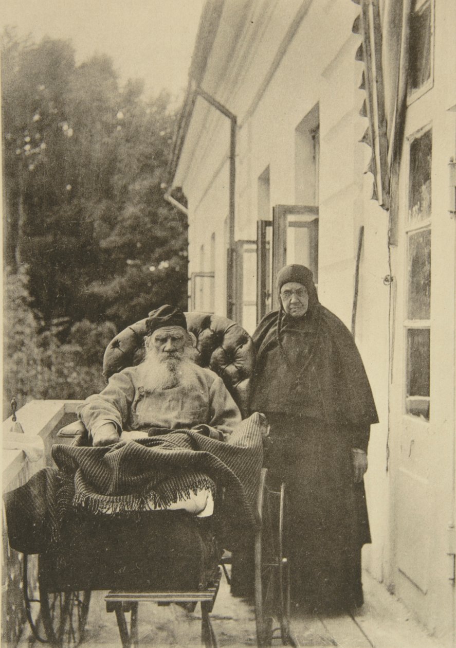 Rosyjski pisarz Lew Tołstoj ze swoją siostrą Marią Nikołajewną, Rosja, 1900 autorstwa Sophia Andreevna Tolstaya