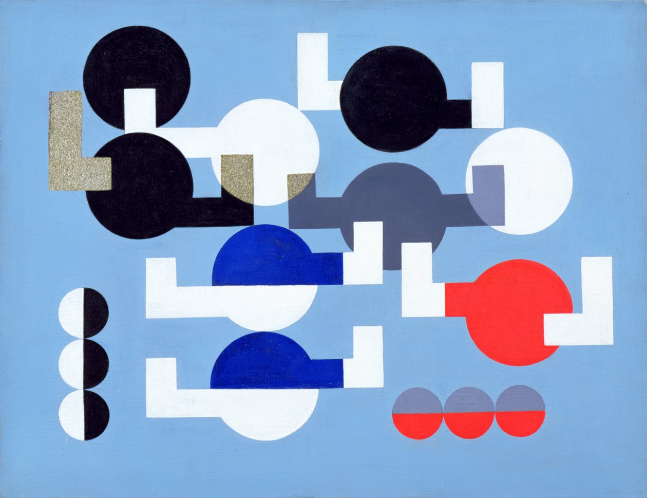 Kompozycja okręgów i nakładających się kątów, 1930 autorstwa Sophie Taeuber Arp