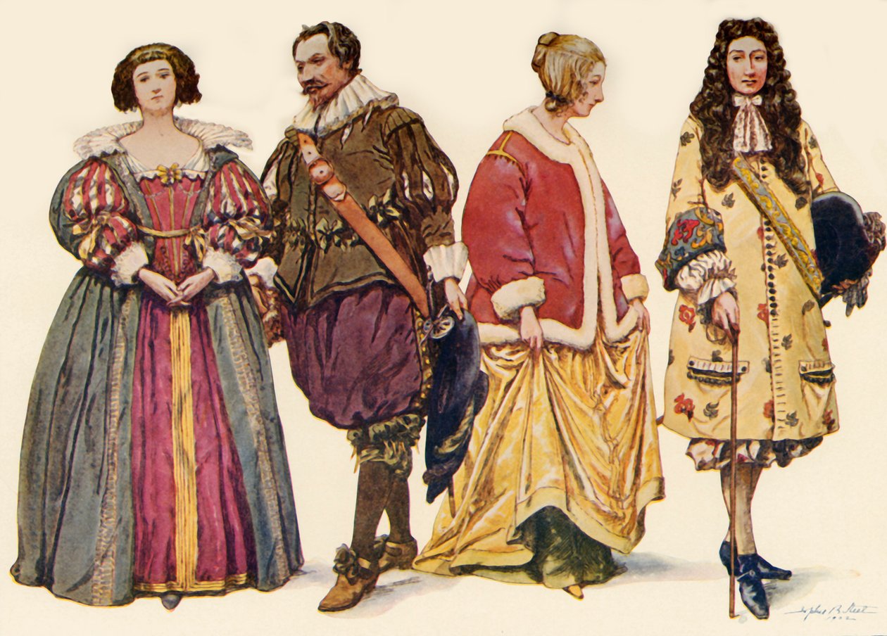 Odzież za panowania Karola I i II oraz Jakuba II, 1640-1686, 1903, 1937. autorstwa Sophie B. Steel