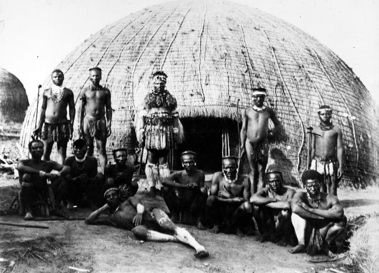 Naczelny Teteleka i Rada, c.1895 autorstwa South African Photographer
