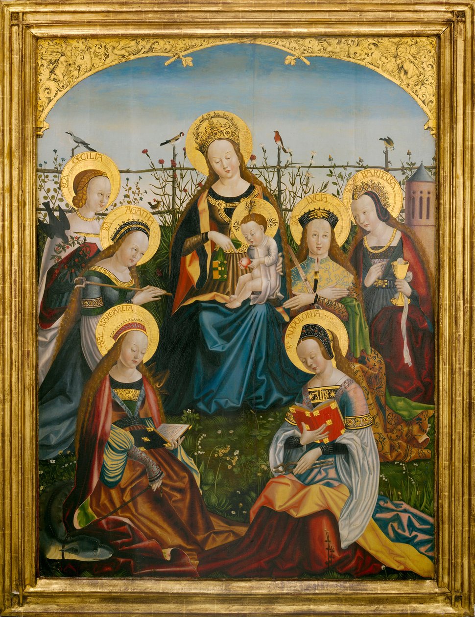 Tryptyk Matki Boskiej z Dzieciątkiem i świętymi (panel środkowy) autorstwa South German School