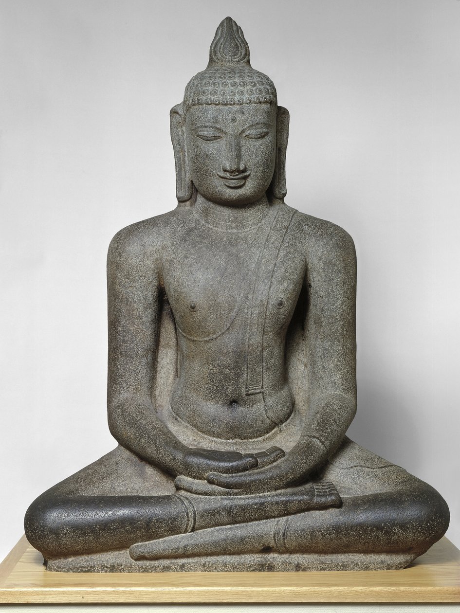 Budda Siakjamuni siedzący w medytacji (Dhyanamudra), okres Chola, ok. XII w. (granit) autorstwa South Indian School