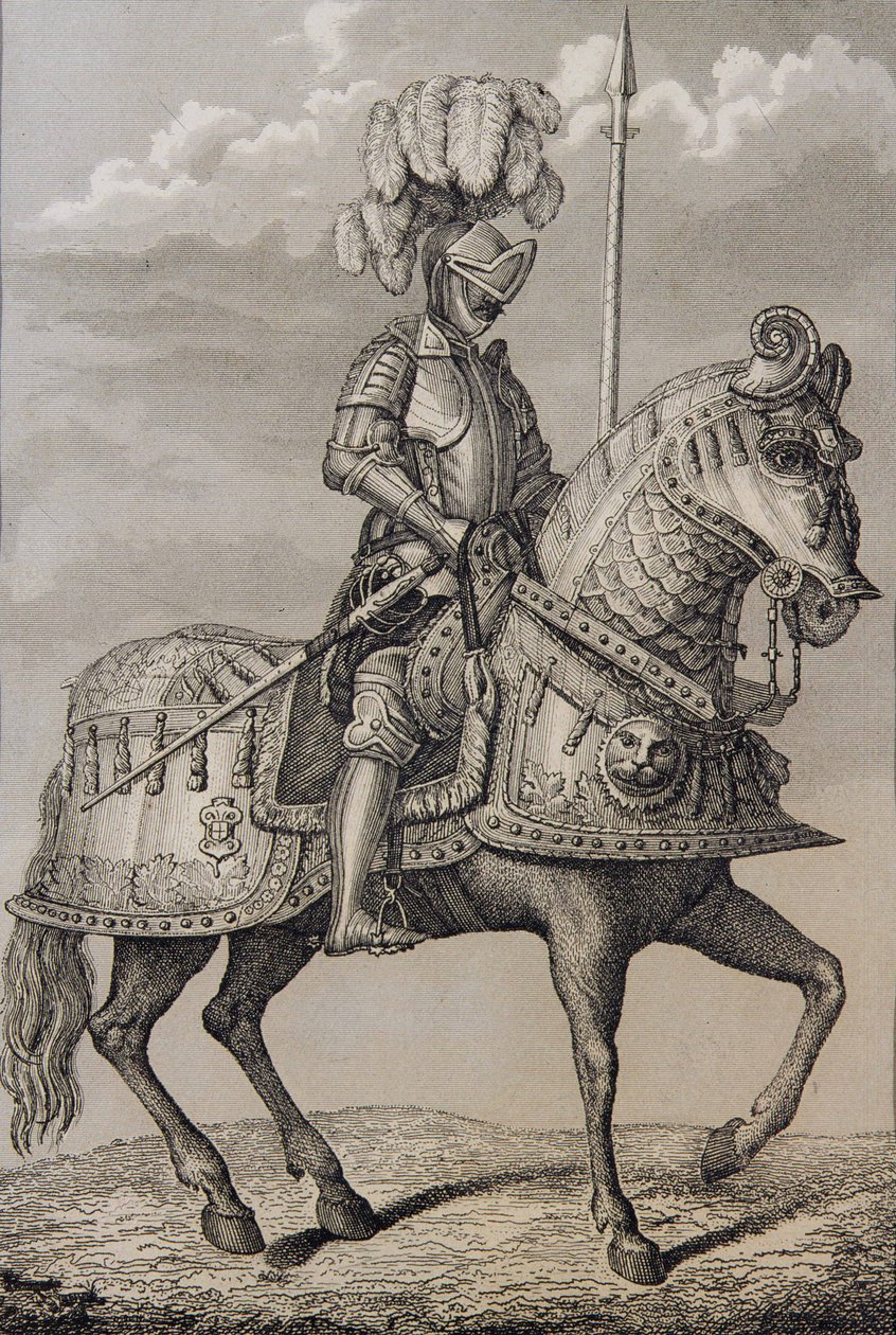Zbroja Karola V (1500-58) zachowana w Królewskiej Zbrojowni, Madryt, Hiszpania autorstwa Spanish School