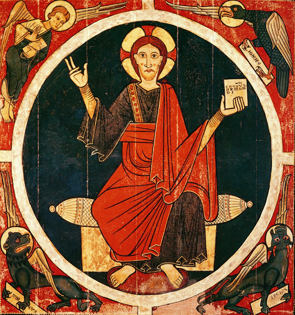 Chrystus w majestacie (tempera na panelu) autorstwa Spanish School