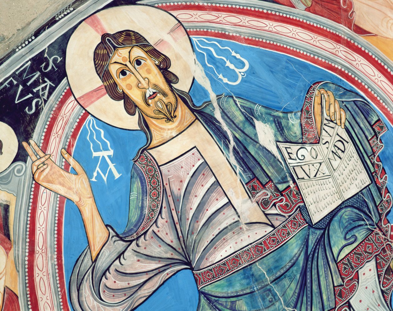 Chrystus w majestacie w otoczeniu serafinów i symboli Ewangelistów, kopia oryginału z XII wieku autorstwa Spanish School