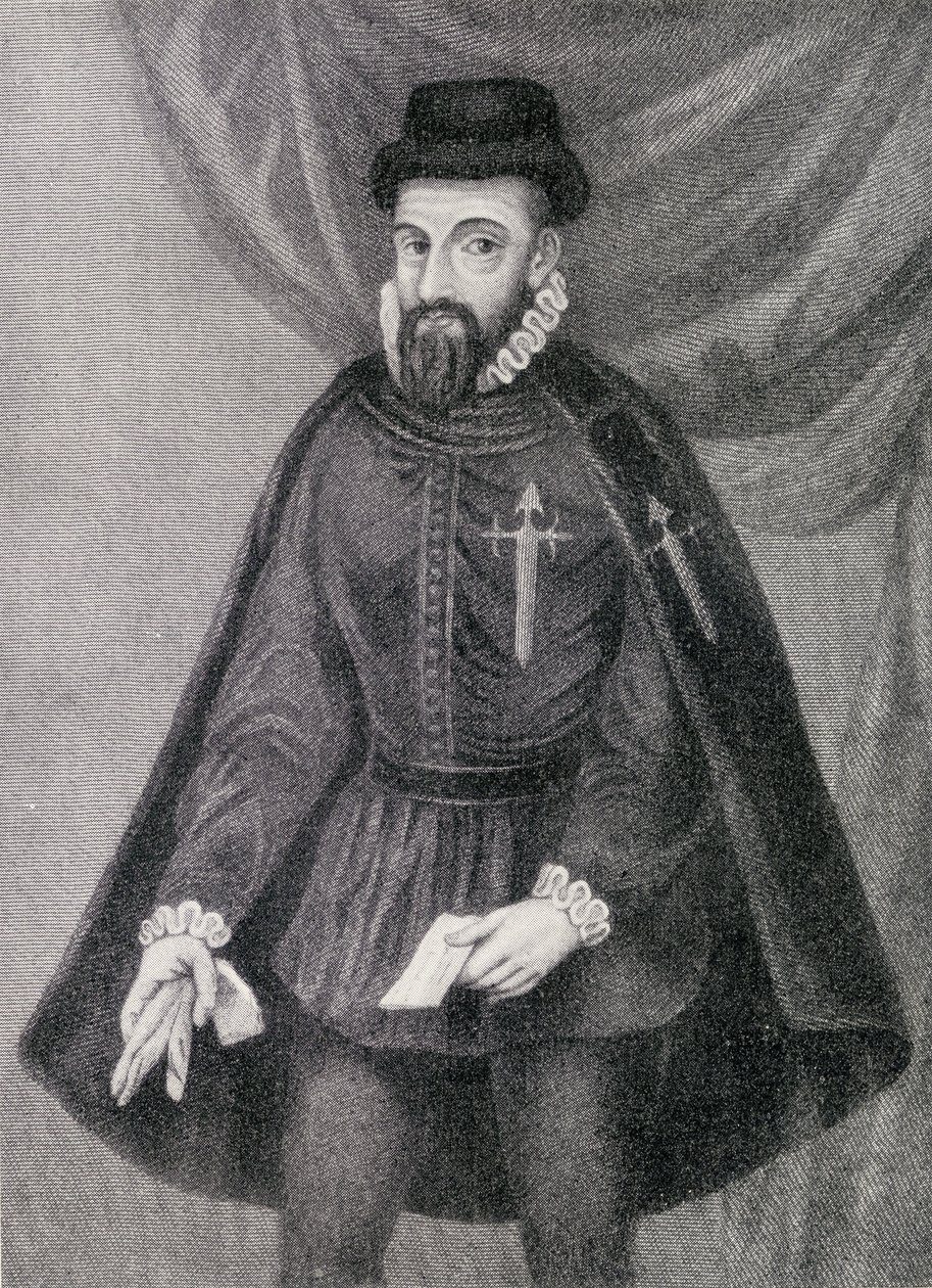 Francisco Pizarro (ok.1475-1541) ilustracja z „The Quest of The Indias”, wydanej w 1920 autorstwa Spanish School