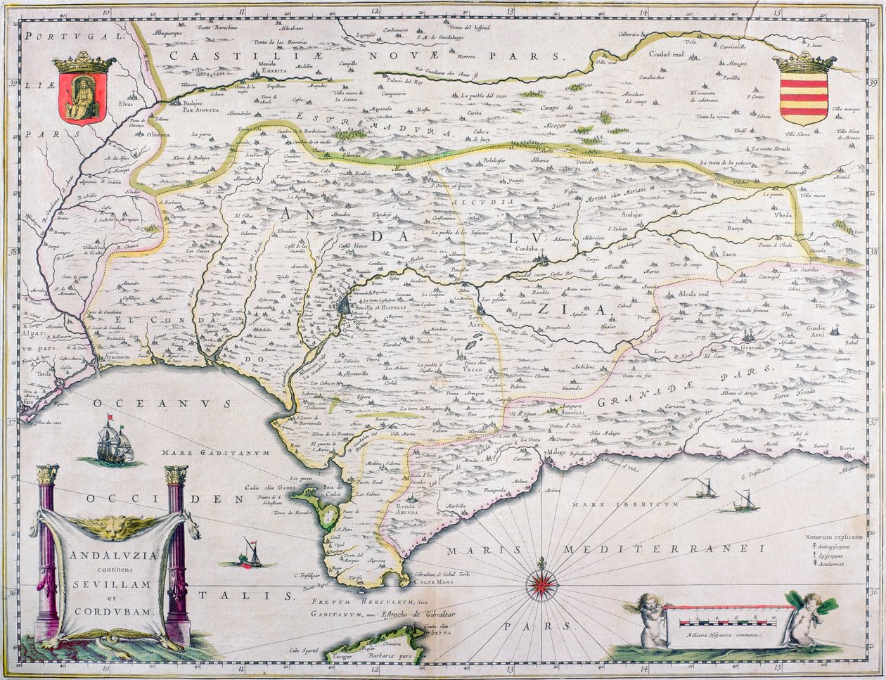 Mapa Andaluzji, Hiszpania autorstwa Spanish School