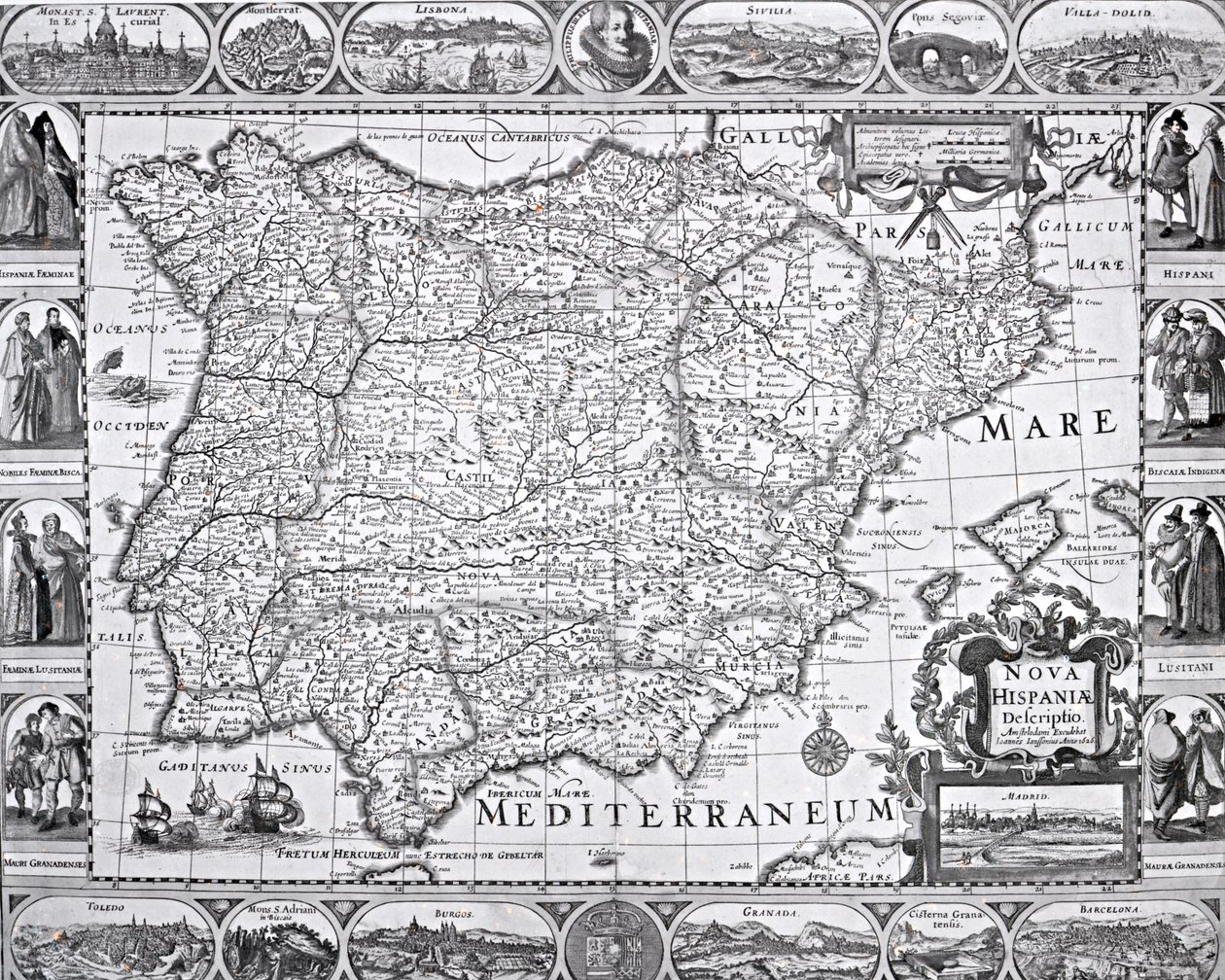 Mapa Hiszpanii autorstwa Spanish School