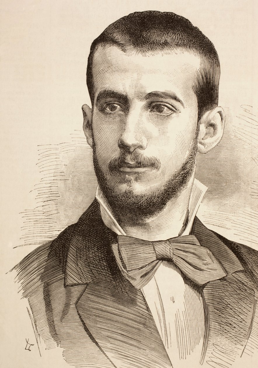 Marcelino Menendez y Pelayo, z "La Ilustracion Espanola y Americana" z 1881 r. autorstwa Spanish School