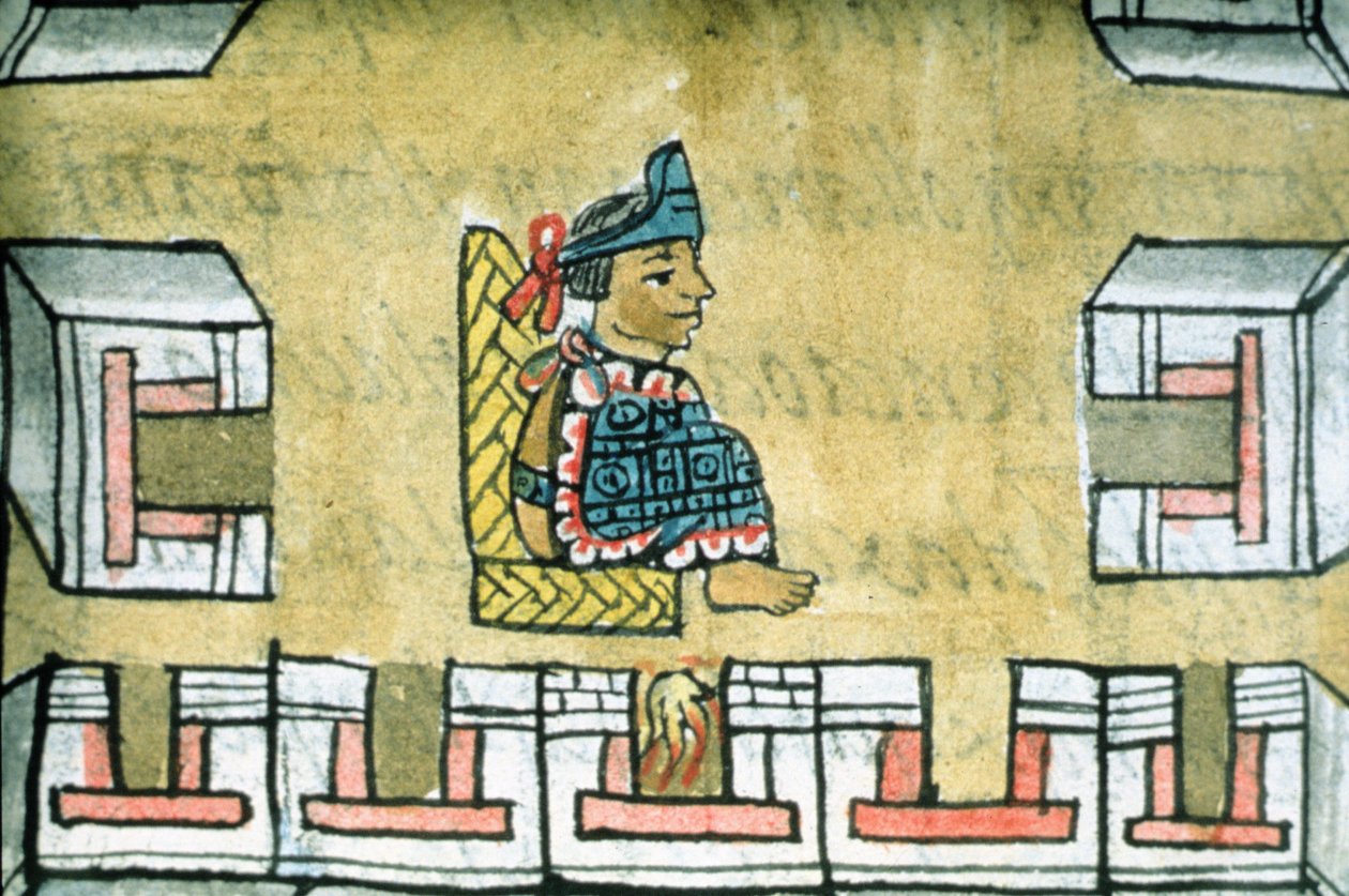 Ms Palat. 218-220 Księga IX Montezuma II (1466-1520), z "Kodeksu Florenckiego" Bernardino de Sahagun, ok. 1540-85 r. autorstwa Spanish School