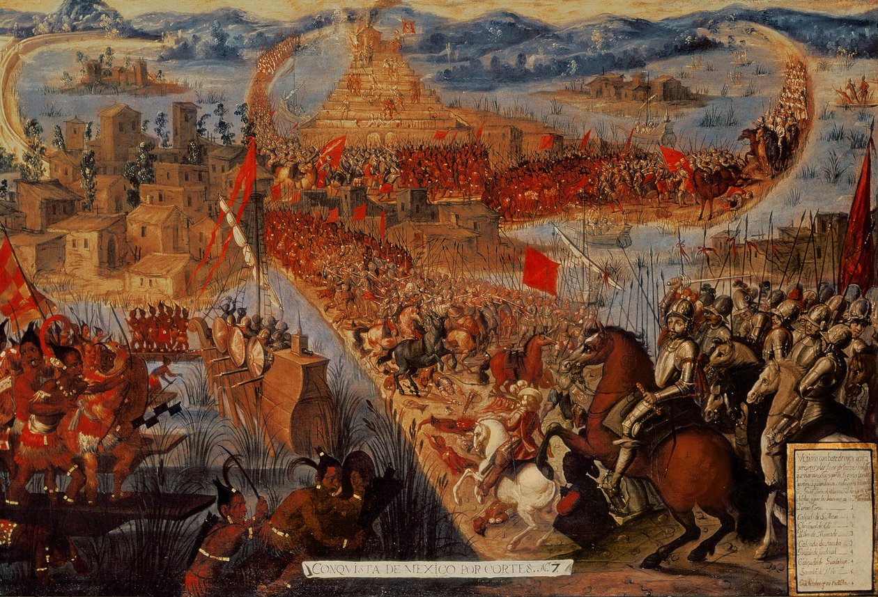 Podbój Tenochtitlan z serii „Podbój Meksyku” autorstwa Spanish School